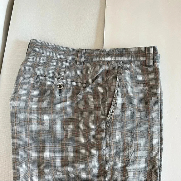 Tommy Bahama Size 36 Linen Silk Blend Shorts Blue Multi Plaid - Picture 3 of 7